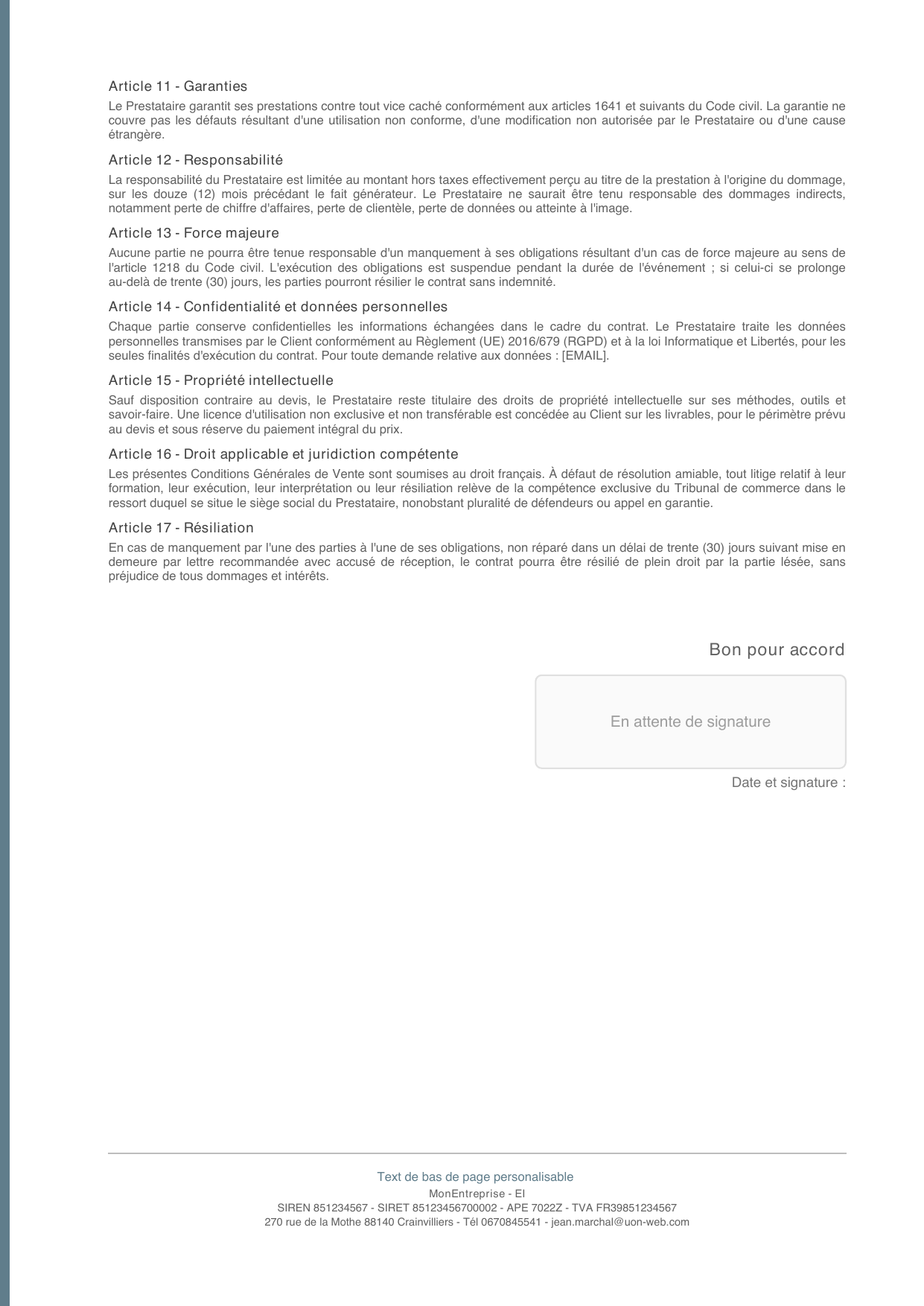 Conditions & notes