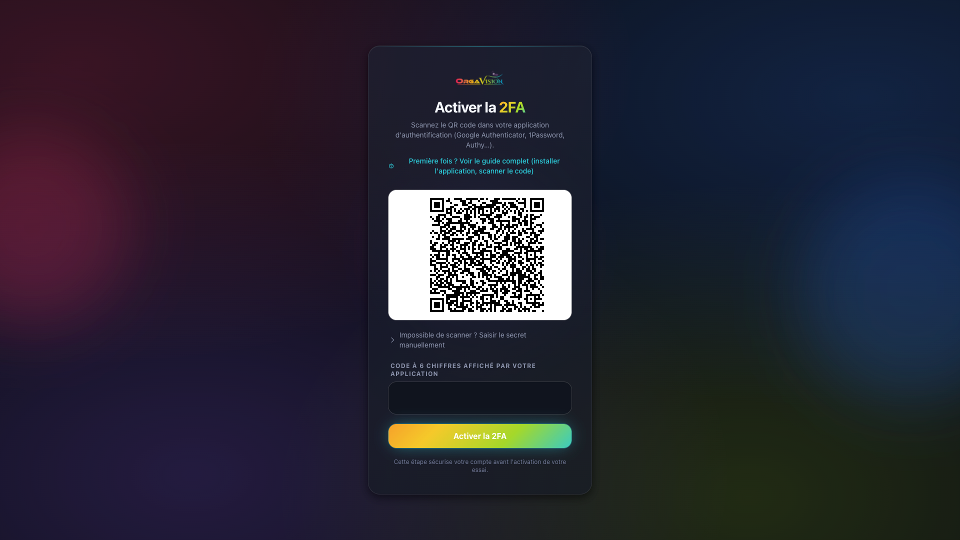 Cas A — depuis un ordinateur (scan du QR)