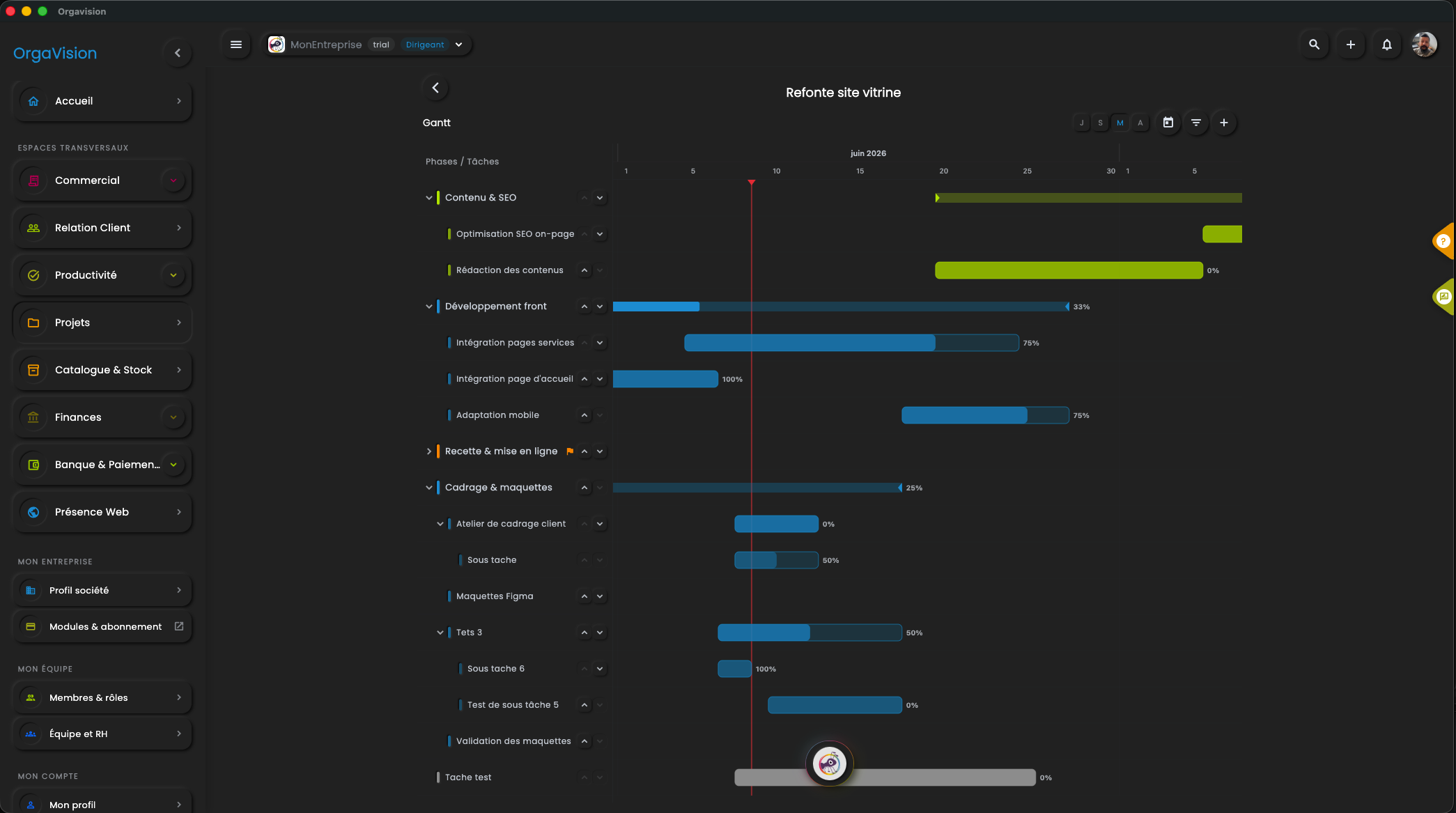 Planning (Gantt)