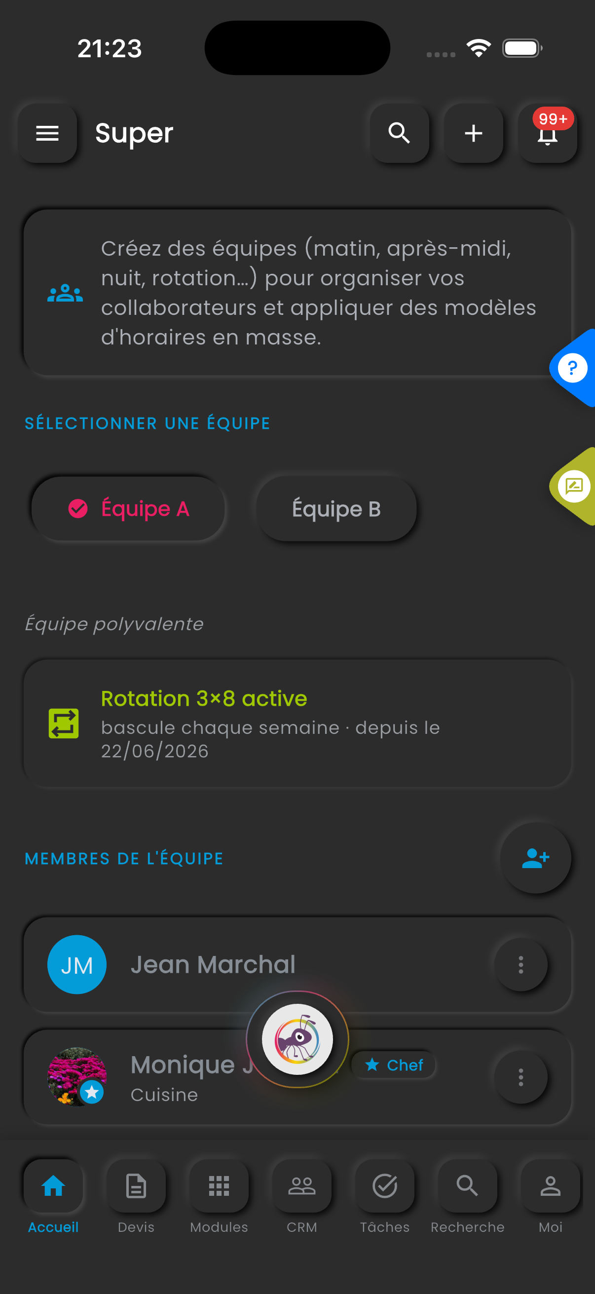Espace Équipe