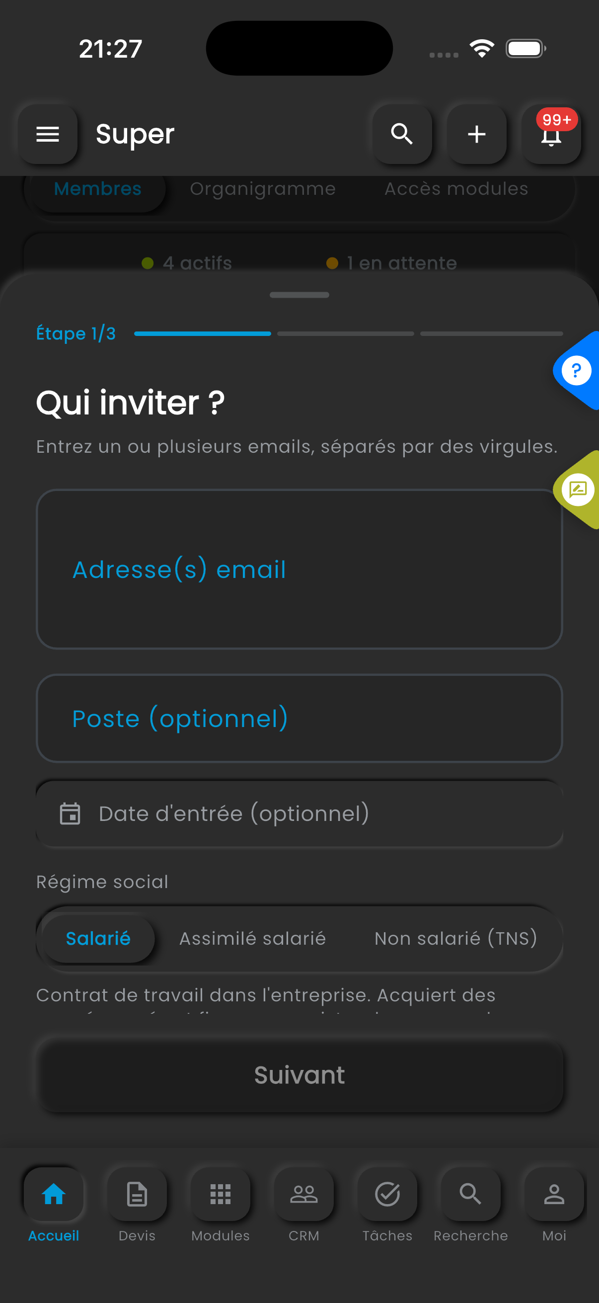 Créer une fiche collaborateur